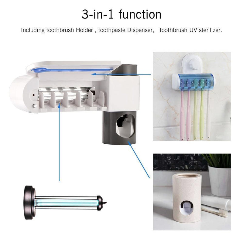 Esterilizador UV de Escova de Dentes com dispenser para pasta de dentes